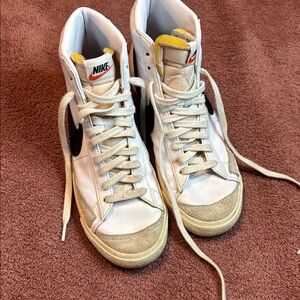 Nike Blazer 77 White and Black High-Top Sneakers